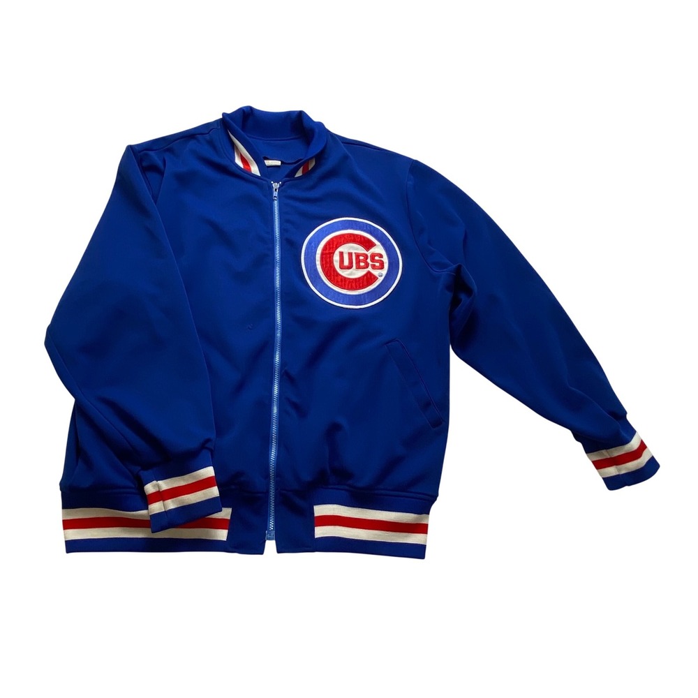 Vintage Chicago‎ Cubs Track Jacket Mens XL Blue Full Zip MLB Baseball 153005